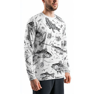 T-shirts de pêche d'été à manches longues pour hommes, personnalisables par sublimation – Coton/Bambou, séchage rapide et respirant - Product Image 2