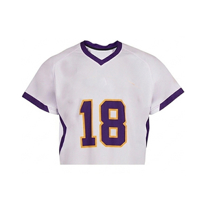 Uniforme de lacrosse respirant à séchage rapide 100% polyester avec col en V, manches courtes, logo sur le devant, service OEM - Product Image 4