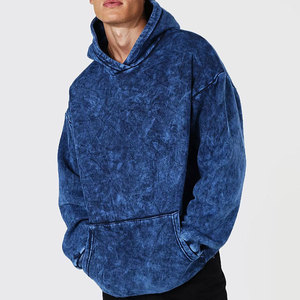 Comfortable Warm Relaxed Fit Hoodie Acidwash Hoodies <b>Men</b> Casual Daily Wear Soft Fabric Loose Fit Street Style - Product Image 1