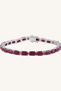 <b>Ruby</b> <b>Bracelet</b> in 92.5 Sterling Silver KLSB-20637 - Product Image 2