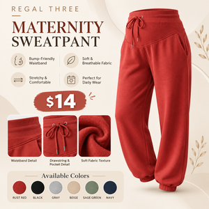<b>Women</b> High Waist Maternity Wide Leg Sweatpants Casual Loose Fit Mid Drawstring Waist Comfortable Pregnancy Relaxed Fit Pants - Product Image 1