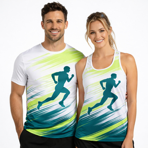 OEM Custom Sublimation Running Vest Tank Top Men Women Moisture-Wicking Quick-Dry Racerback Marathon Sportswear Wholesale - Product Image 5