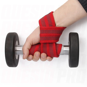 Sangle de musculation durable avec crochet, support de poignet élastique en coton robuste et personnalisé pour la gym, le fitness, l'entraînement, la force athlétique et les soulevés de terre - Product Image 2