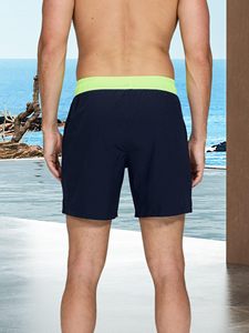 Beach Shorts For <b>Mens</b> with Compression Liner 2 in 1 Solid Swimming <b>Trunks</b> Breathable Quick Dry Swim Shorts with Zipper Pockets - Product Image 2