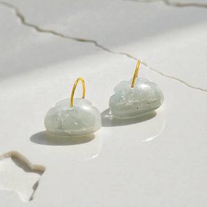 Dijes de Piedra Preciosa Natural de Aguamarina en Forma de Nube con Aro Dorado, Hechos a Mano, Suministros para la Fabricación de Joyería de Piedras Semipreciosas - Product Image 1