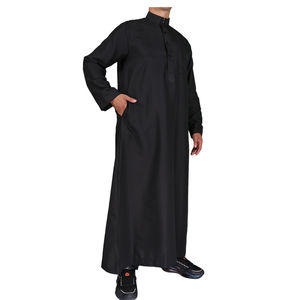 Qamis/Kaftan islamique pour hommes musulmans, long, uni, à manches longues, pour l'Aïd, le Ramadan, le Moyen-Orient, l'Arabie Saoudite - Product Image 4