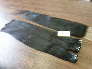 100% Remy Camboyano de alta calidad, trama de piel recta Natural, paquete crudo sin procesar, extremos súper dobles dibujados, onda alineada con cutícula - Product Image 6