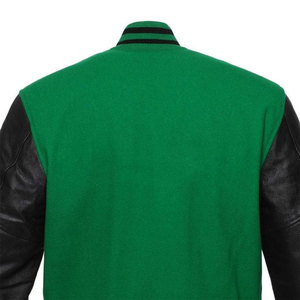 <b>Men's</b> Genuine Leather Eco-Friendly Waterproof Windproof Thick Winter Varsity <b>Jacket</b> <b>Long</b> Sleeve Front Logo Button - Product Image 4