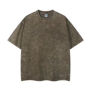 Men's Oversized Casual Short Sleeve O-Neck T-Shirt 100% Cotton Anti-Wrinkle Silk Screen Printed Solid Color Knitted Fabric - Product Image 2