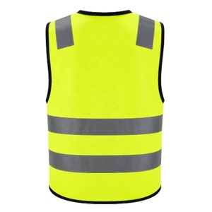 Chaleco de Seguridad Reflectante de Alta Visibilidad Amarillo con Franjas Plateadas y Cierre de Cremallera para Trabajo al Aire Libre - Product Image 2