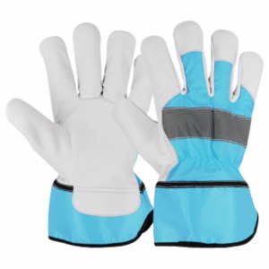 Guantes de Trabajo de Cuero Vacuno de Alta Calidad, Forrados de Algodón Resistente, Antideslizantes, para Construcción - Product Image 2
