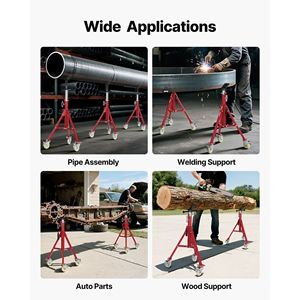 Adjustable Height 20-37 Inch 2500LBS Casters Folding Portable <b>Pipe</b> Jack <b>Stands</b> V-Head <b>Pipe</b> Jack <b>Stand</b> Pallet Jack Product - Product Image 6