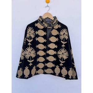 Handmade Knitted Embroidered Suzani Velvet Cotton Eco-Friendly Winter Autumn Women's Chic Reversible Coat Gift for Her <b>Duster</b> - Product Image 6