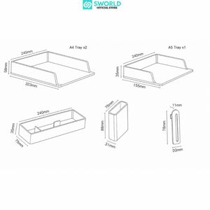 Organisateur de bureau SWORLD en gros, boîte de rangement de bureau multifonctionnelle à 3 niveaux, design minimaliste en plastique, OEM/ODM - Product Image 5
