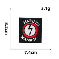 Patch brodé thermocollant As de Pique, motif rouge sur fond noir, rectangulaire 10,1x7,6cm, en tissu tissé, cadeau