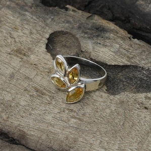925 Sterling Silver Natural Citrine Gemstone <b>Ring</b> Handmade <b>Dainty</b> Yellow Stone Minimalist Engagement <b>Ring</b> for Women - Product Image 6