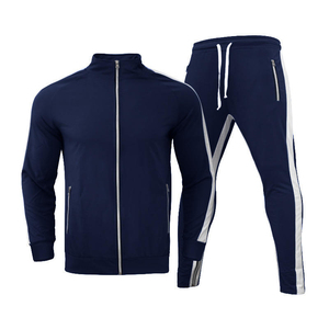 Conjunto deportivo de gimnasio para hombre, sudadera con capucha de algodón y pantalones de chándal con cremallera completa, ropa deportiva con logotipo personalizado - Product Image 4