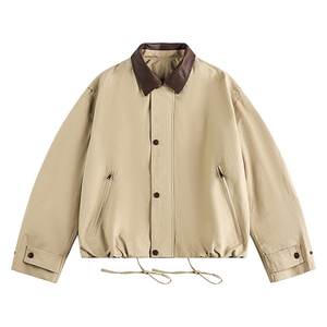 <b>Mens</b> Oversized Bomber <b>Jacket</b> Relaxed Fit Casual Urban Outerwear <b>Lightweight</b> Fashion Streetwear Daily Coat Trendy Modern Style - Product Image 2