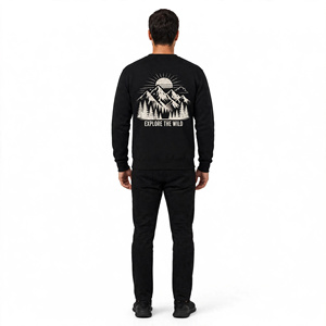 Sweat-shirt en coton imprimé pour homme, manches régulières, col rond, tricoté, vêtements d'automne de BD - Product Image 3