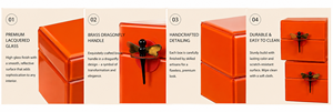 Luxury Orange Color Mirror <b>Glass</b> Decorative Storage Box Key <b>Knob</b> Premium Jewelry Vanity Organizer Boxes Home Decor Lacquer - Product Image 2