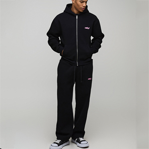 DTF Printed Mens Tracksuit <b>Set</b> Polyester Cotton Casual Hoodie <b>Jogger</b> <b>Matching</b> Two Piece Outfit Custom Logo Design Clothing Wear - Product Image 2