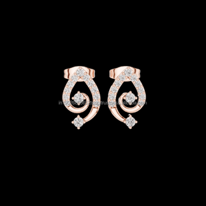 Rainforest Radiance 14K Gold Luxury Round <b>Halo</b> <b>Earrings</b> with Moissanite Trendy Bridal and Party Jewelry - Product Image 1