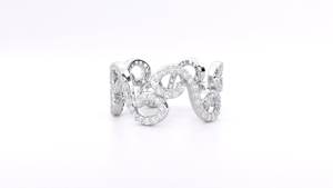 Anillo Abierto en Espiral de Plata de Ley 925 con Moissanita |   Anillo llamativo con diseño de infinito brillante |   Anillo de Boda Minimalista |   Regalo para Ella - Product Image 5