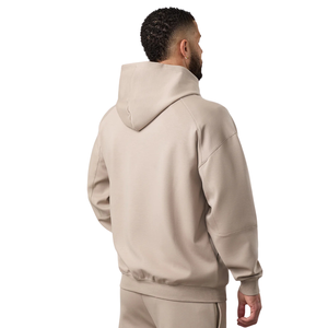 Custom <b>Mens</b> Full Zip Solid Front Hoodie Cotton Polyester <b>Fleece</b> Hooded Sweatshirt Casual Athletic Gym Training Winter Warm - Product Image 2