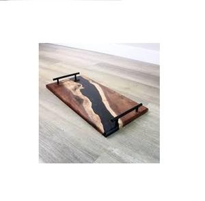 Bandeja de Servicio de Madera y Resina Personalizada, Último Modelo, Venta al por Mayor, Bandeja de Madera y Resina Personalizada, Bandeja para Servir Alimentos, Buen Diseño - Product Image 5