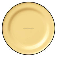 Assiettes en émail métallique avec bord rouge Pantone, tailles personnalisées, assiettes à snacks et desserts réutilisables, assiettes et plats de qualité supérieure, adaptés à l'utilisation en café.