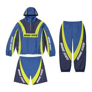 Ensemble deux pièces coupe-vent imperméable pour homme avec broderie logo OEM, fabrication de vêtements de sport sous marque privée - Product Image 4