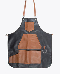 ผ้าคลุมตัดผมหนังแท้พร้อมกระเป๋าหลายช่องและห่วงโลหะ ดีไซน์ทนทาน - Product Image 3