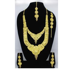 Indian Antique <b>Jewelry</b> <b>Gold</b> Plated Trendy Pure Brass Indian Bridal Wedding Wear <b>Jewelry</b> High Quality Necklace <b>Set</b> - Product Image 6