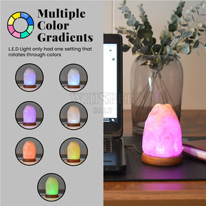Natural Himalayan <b>Mini</b> Salt Lamp Carved Modern Design Calming Glow Home Decor <b>Table</b> Lamp - Product Image 6