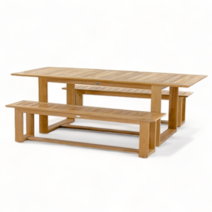 Conjunto de banco de jardín extensible moderno de madera de teca, banco largo para jardín, para comer al aire libre y mobiliario de parque, de la mejor calidad. - Product Image 1