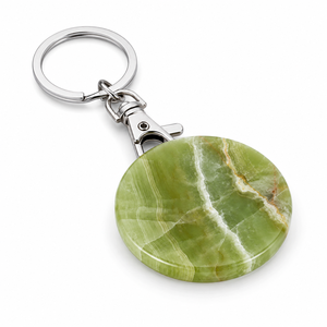 Green Onyx Crystal <b>Key</b> Chain Round Stone Keyring Metal Clasp Pendant for Wedding Gift 2026 best impex Pakistan - Product Image 3