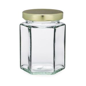 Pot en verre transparent attrayant avec couvercle en métal, idéal pour la présentation et la conservation des aliments dans la cuisine. - Product Image 1