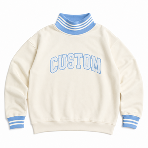 Wholesale Custom Multi Color Striped Mock Neck Pullover Hoodies Knit Designer Crew Neck Sweaters Unisex Customization with logo - Product Image 3