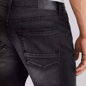 Jeans Casuales de Mezclilla Cruda para Hombre, Corte Recto, Color Negro, Pantalones de Uso Diario de Algodón, Jeans de Mezclilla Cruda Negros Premium para Hombre - Product Image 2