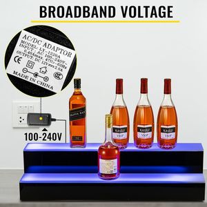 30-Inch LED Lighted Liquor Bottle <b>Display</b> <b>Shelf</b> 2-Step Fashionable LED Bar <b>Shelves</b> for Home/Commercial Use - Product Image 5