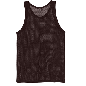 Gilet sans manches en maille noire, col rond, respirant, polyester uni, coupe régulière pour adulte, vêtement d'été unisexe - Product Image 1