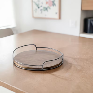 Wooden Lazy Susan Organizer Kitchen Turntable Tray Spice Organizer Countertop Storage Round Tray Housewarming Gift Spring Decor - Product Image 3