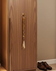 Premium Brass Shoe Horn with Wooden Handle Long Handle Shoe <b>Helper</b> - Product Image 3