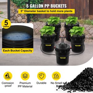 DWC 5-Gallon sistema idroponico Deep Water Culture Buckets Kit pompa aria pietra serbatoio interno/esterno per la coltivazione frondoso - Product Image 3