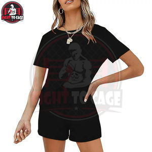 ชุดลำลองสไตล์สตรีทแวร์ น้ำหนักเบา สวมใส่สบาย ดีไซน์โดดเด่น บริการ OEM ODM สินค้ามาใหม่ ชุดเสื้อยืดและกางเกงขาสั้น 2 ชิ้นสุดเทรนดี้ - Product Image 4