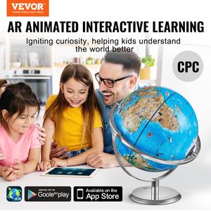 Interattivo AR globo del mondo per i bambini 10 In/254mm educativo Golden Globe LED di illuminazione notturna 720 ° stelo di rotazione giocattolo compatibile - Product Image 2