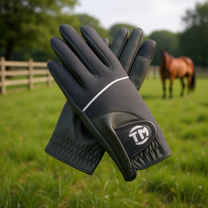 Gants d'équitation unisexes personnalisés pour l'été, pour l'équitation et le saut d'obstacles, avec dos en mesh, paume en cuir synthétique, respirants et antidérapants. - Product Image 3