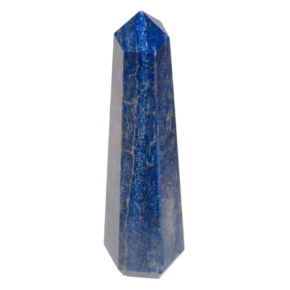 Terbaru 2024 kualitas Premium Lapis Lazuli titik menara tongkat grosir batu akik untuk penyembuhan Grounding perdamaian Obelisk