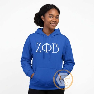 GREEK TREASURES Sudadera con Capucha Personalizable para Adultos, Invierno, Zeta Phi Beta, para Mujer, con Bordado a Máquina en la Parte Delantera, Transpirable, 100% Algodón - Product Image 2