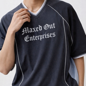 Camiseta de Fútbol Americano Personalizada de Moda para Hombre, con Paneles Cosidos, Transpirable, de Poliéster, Estilo Urbano, con Ribetes, Etiqueta Privada, OEM, Venta al por Mayor - Product Image 5